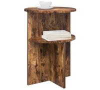vidaXL Mesa Lateral Roble Ahumado Ø 39,5 x 55 cm Madera de Ingeniería, Mesa Lateral Moderna y Estilosa, Diseño Compacto para Sala y Dormitorio, Fácil de Limpiar