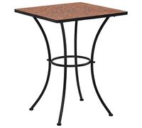 vidaXL Mesa Mosaico para Cafetería Cerámica Mobiliario Estable Fuerte Robusta Duradera Resistente Funcional Práctica Útil Terracota Diámetro 60cm