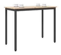 vidaXL Mesa Natural 100 x 50 x 77 cm Madera Ingenierizada y Acero, Mesa Moderna y versátil, Ajustable en Altura, compacta, Sala y Escritura