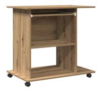 vidaXL Mesa Ordenador Madera contrachapada Roble Artesanal 80x50x75cm, Escritorio de Oficina, Escritorio de Estudio, Escritorio de Oficina en casa
