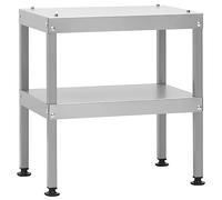 vidaXL Mesa para Horno Ahumador, Mesita de Preparación de Comida Almacenaje, Mesa de Trabajo de Cocina para Barbacoa Fiestas, Acero Galvanizado