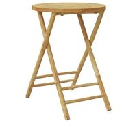 vidaXL Mesa Plegable de jardín de bambú Ø55x75 cm, Mesa de jardín de bambú, Mesa al Aire Libre, Mesa de Patio, Mesa, Mesa de Exterior