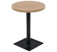 vidaXL Mesa de bar bistró MDF y acero redonda 60x75 cm color roble