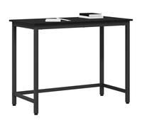vidaXL Mesa Roble Negro 80 x 50 x 76,5 cm Madera Ingenierizada y Acero, Escritorio Ajustable, Mesa Moderna de Madera, Oficina Minimalista, Estructura de Acero para Interiores