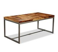 vidaXL Mesa Salón Comedor 180 cm Sheesham y Acero Consola Cocina Madera Maciza