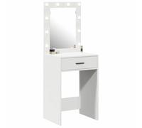 vidaXL Mesa de tocador con espejo, cajón e iluminación LED blanca 50x41x135 cm Madera de ingeniería