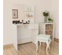 vidaXL Mesa Tocador Cajón y Estantes Mueble Maquillaje /