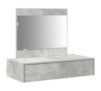 vidaXL Tocador moderno con espejo en acabado gris hormigón Mucho espacio de almacenamiento Perfecto para dormitorio y maquillaje 83 cm x 40 cm 70 cm Material MDF Diseño elegante Unisex Adultos Muebles