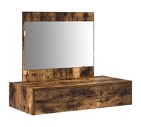 vidaXL Mesa de Tocador de Roble Ahumado con Espejo | Elegante Vanity Moderno de Madera de Calidad Ideal para el Dormitorio | Dimensiones Compactas 83 x 40 70 cm