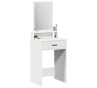 vidaXL Unidad de Tocador Contemporánea Blanca de MDF Cajón de Almacenamiento y Espejo para Maquillaje y Cuidado Personal Estilo Duradero Fácil de Limpiar Ideal para Adultos Muebles de Diseño M