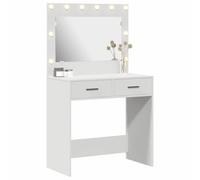 vidaXL Mesa Tocador con cajón 78,5 x 41 x 135 cm Madera de ingeniería, Mesa de tocador Moderna y Elegante, tocador Minimalista con Almacenamiento, iluminada con Leds, alimentada por USB, estación de