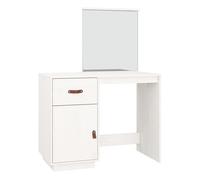 Vidaxl mesa tocador de madera maciza de pino blanca 95x50x134 cm
