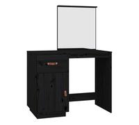 Vidaxl mesa tocador de madera maciza de pino negra 95x50x134 cm