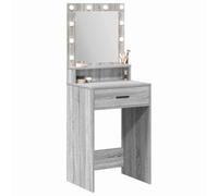 vidaXL Mesa Tocador Gris Sonoma 50 x 41 x 135 cm Madera de ingeniería | Líneas limpias y una estructura práctica, Luces LED al estilo Hollywood para un maquillaje preciso,