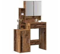 vidaXL Mesa Tocador Madera Vieja 80 x 35 x 132 cm Madera de ingeniería