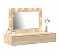 vidaXL Mesa tocador Colgante de Pared con Luces LED Roble Sonoma