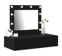 vidaXL Mesa Tocador Negro 83 x 40 x 70 cm Madera de ingeniería | Las luces LED integradas realmente iluminan tu rutina de belleza, Hecho de madera elaborada resistente,