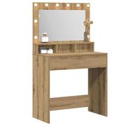 vidaXL Mesa Tocador Roble Artisan 75,5 x 41 x 135 cm | Mezcla la artesanía tradicional con un toque actual, Incluye estantes integrados para guardar todo lo que necesites,