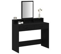 vidaXL Mesa Tocador Roble Negro 100 x 41 x 140 cm Madera de ingeniería | Un look moderno que encaja súper bien con cualquier decoración, Tiene dos cajones amplios y una estantería práctica,