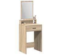 vidaXL Mesa de maquillaje contemporánea de roble de Sonoma con espejo y cajón para una organización elegante del maquillaje - Tamaño compacto para cualquier decoración de dormitorio