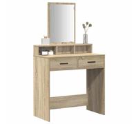 vidaXL Sonoma - Tocador de roble con espejo, 79 x 41 x 140 cm, dos cajones tradicionales, mucho espacio de almacenamiento para utensilios de maquillaje y cuidado, construcción robusta de madera maciza