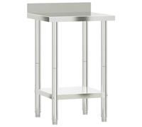 vidaXL Mesa Trabajo Cocina y salpicadero Acero Inoxidable 55x55x93 cm