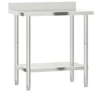 vidaXL Mesa Trabajo Cocina y salpicadero Acero Inoxidable 82,5x55x93cm