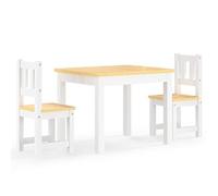 vidaXL Mesa y Sillas Infantiles 3 pzas, Escritorio para Niños, Mesa de Actividades, Asientos para Dormitorio Sala de Juegos, MDF Blanco y Beige