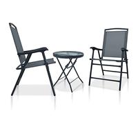 Mesa Y Sillas De Bistró 3 Piezas Acero Gris Vidaxl