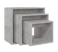 vidaXL Mesas Apilables 3 Piezas Auxiliar Consola Mesita Salón Lateral Té Café Sofá Sala de Estar Muebles Mobiliario Madera Contrachapada Gris Hormigón