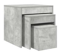 vidaXL Mesas Apilables 3 Piezas Consola Auxiliar Mesita Salón Lateral Té Café Sofá Sala de Estar Muebles Mobiliario Madera Contrachapada Gris Hormigón