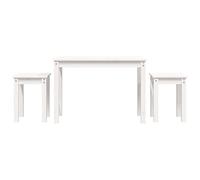 vidaXL Mesas apilables 3 piezas madera maciza de pino blanco