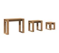 vidaXL Mesas apilables 3 uds Madera de ingeniería Roble Artisan
