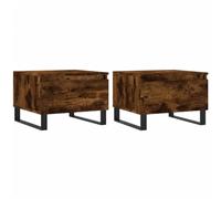 vidaXL Mesas Centro 2 uds Madera ingeniería Roble Ahumado 50x46x35 cm