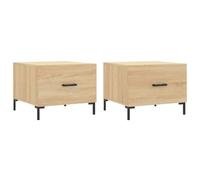 vidaXL Mesas de Centro 2 uds Madera ingeniería Roble Sonoma 50x50x40cm, Mesa Auxiliar, Mesa de salón, Mesa Decorativa, Mesa de sofá, mesita de Centro
