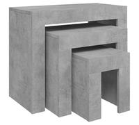 vidaXL Mesas de Centro Apilables 3 Piezas Auxiliar Consola Mesita Salón Lateral Té Café Sofá Sala de Estar Muebles Contrachapada Gris Hormigón
