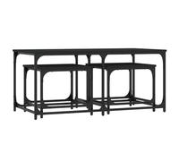 vidaXL Mesas de Centro apilables 3 Piezas Madera de ingeniería Negro