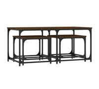 vidaXL Mesas de Centro Apilables 3 pzas, Mesitas de Sofá, Mesas Auxiliares, Mesas para Salón Dormitorio Oficina, Madera de Ingeniería Roble Marrón