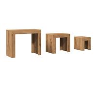 vidaXL Mesas de Centro apilables 3 uds Madera ingeniería Roble Artisan, Mesa apilable, Mesa Auxiliar apilable, Juego de mesas apilables, Mesa anidada