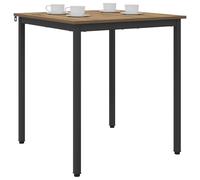vidaXL Mesas de Comedor 70 x 70 x 75 cm Metal, Mesa de Comedor Moderna, Estructura metálica versátil, Elegante Madera Negra, Mueble Minimalista para el hogar