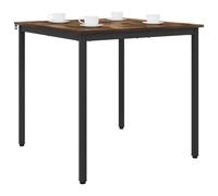 vidaXL Mesas de Comedor 80 x 80 x 75 cm Metal, Mesa de Comedor Moderna, Mueble Interior Elegante, Cuadro de Metal Duradero, Madera fácil de Limpiar