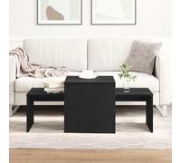vidaXL Mesas Nido Roble Negro 100 x 48 x 40 cm Madera de ingeniería, Muebles de Acento para Sala, mesas Modernas anidadas, soluciones Que ahorran Espacio, Decorativas y funcionales