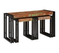 vidaXL Mesas Nido 3 pcs de Madera Sólida Reciclada