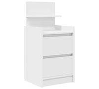 vidaXL Mesilla de Noche con 2 cajones Blanca 38x34x80 cm, mesita de Noche, Mueble de Cama, Mesa Auxiliar para Dormitorio, mesita de Noche
