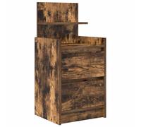 vidaXL Mesilla de Noche con 2 cajones Roble Ahumado 38x34x80 cm, mesita de Noche, Mueble de Cama, Mesa Auxiliar para Dormitorio, mesita de Noche