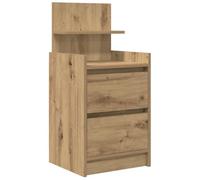 vidaXL Mesilla de Noche con 2 cajones Roble Artesanal 38x34x80 cm, mesita de Noche, Mueble de Cama, Mesa Auxiliar para Dormitorio, mesita de Noche