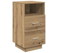 vidaXL Mesilla de Noche con 2 cajones Roble Artesano 36x36x68 cm, mesilla de Noche, mesita Auxiliar para Dormitorio, Muebles de Dormitorio