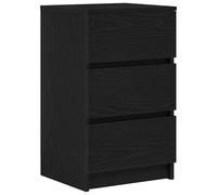 vidaXL Mesilla de Noche con 3 cajones Color Negro 39x35x65 cm, mesilla de Noche, mesita Auxiliar para Dormitorio, Muebles de Dormitorio