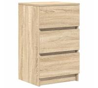 vidaXL Mesilla de Noche con 3 cajones Roble Sonoma 39x35x65 cm, mesilla de Noche, mesita Auxiliar para Dormitorio, Muebles de Dormitorio