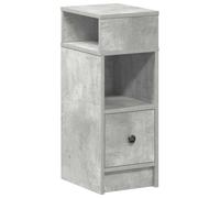 vidaXL Mesilla de Noche con cajón Gris hormigón 25x31x66 cm, mesilla de Noche, mesita Auxiliar para Dormitorio, Muebles de Dormitorio, mesita Auxiliar